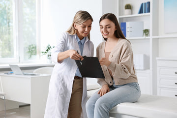 doctor and woman discussing health