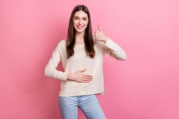 woman happy with digestive health